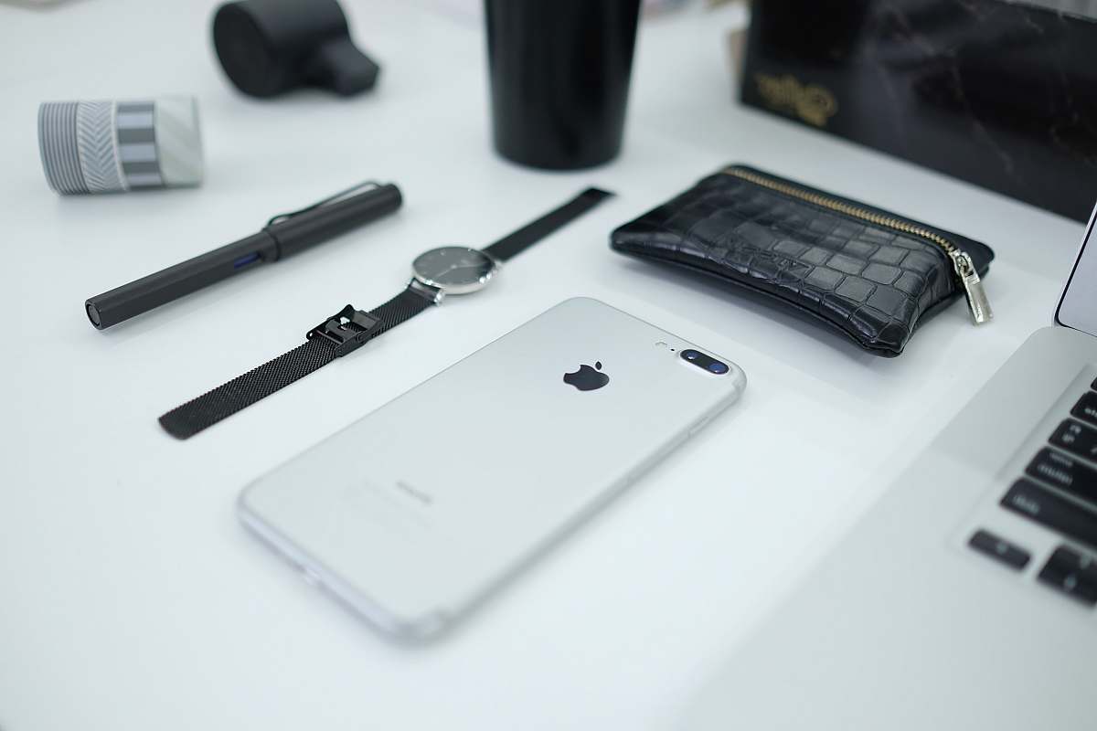 electronics silver iPhone 8 Plus phone